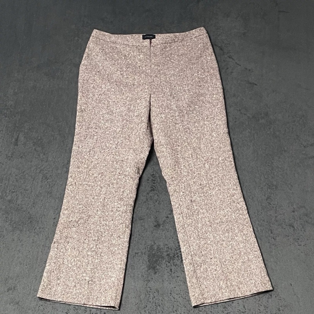 Witchery Pants Womens AU 12 US 8 Purple Tweed Straight Leg Ankle Crop Wool Blend